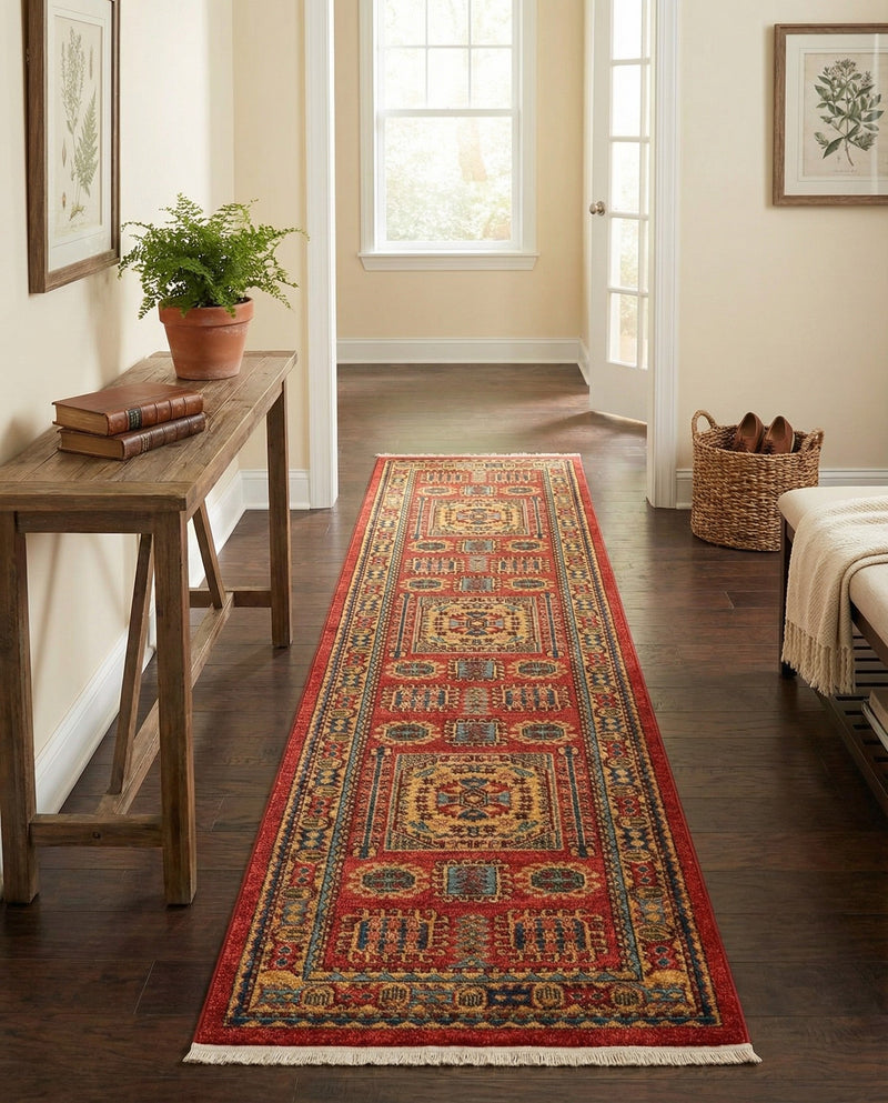 Persian Elegance Collection Area Rug -  Zanjan Runner Red  lifestyle 37