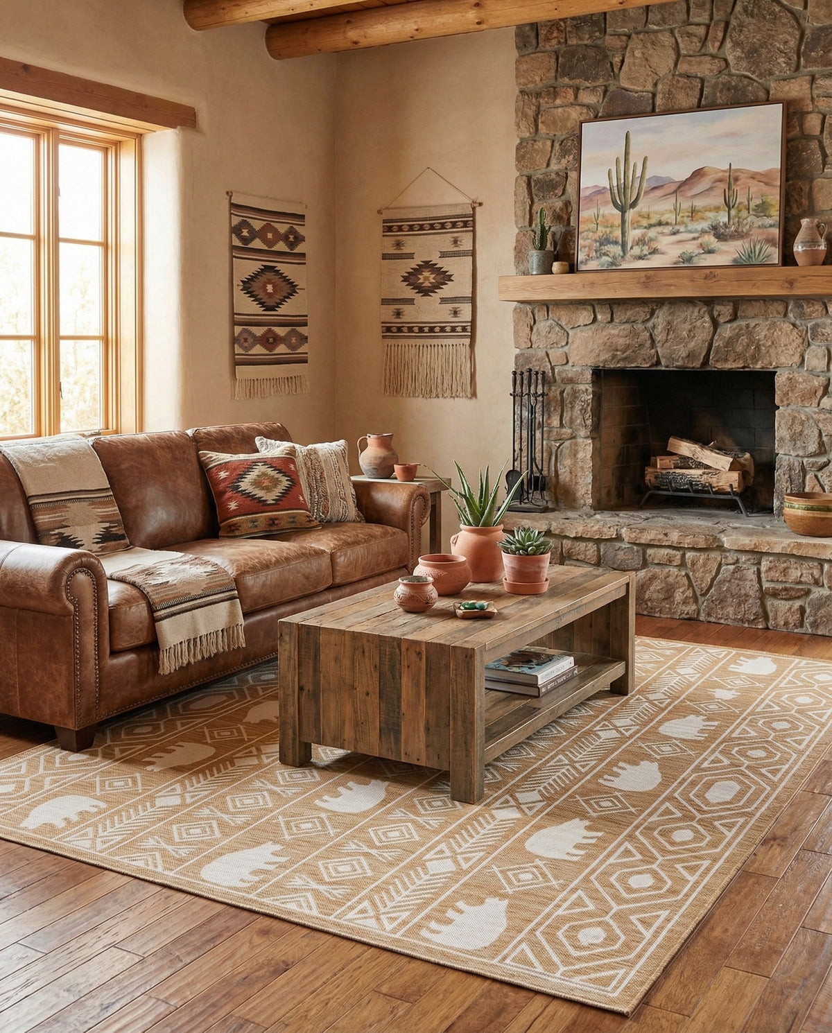 Mesa Oasis Rugs Collection Area Rug - Sundown Square Taupe  lifestyle 154