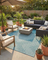 Urban Terrace Collection Area Rug -  Chelsea (Light Aqua) Rectangle Light Aqua  lifestyle 18