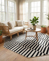 Soho Elegance Collection Area Rug -  Hudson (Black) Octagon Black  lifestyle 67