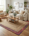 Woven Seaside Jute Collection Area Rug - Seabrook Rectangle Natural  lifestyle 13
