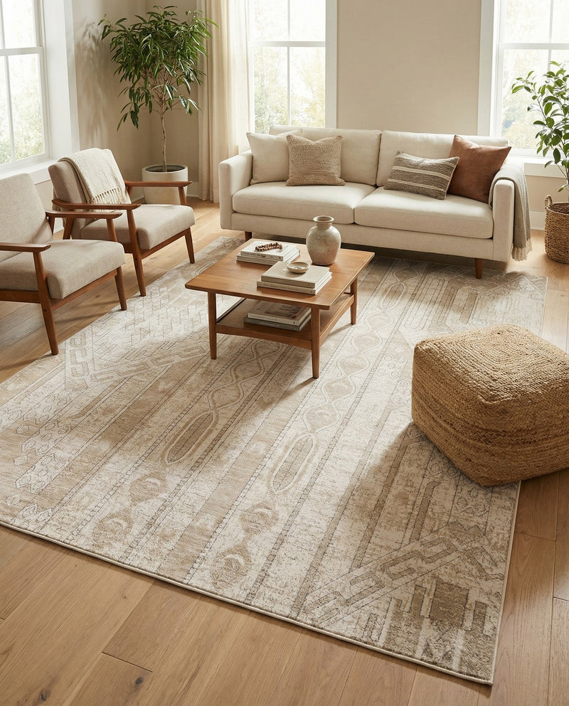 Cascade Range Collection Area Rug - Hood (Ivory) Rectangle Ivory  lifestyle 9