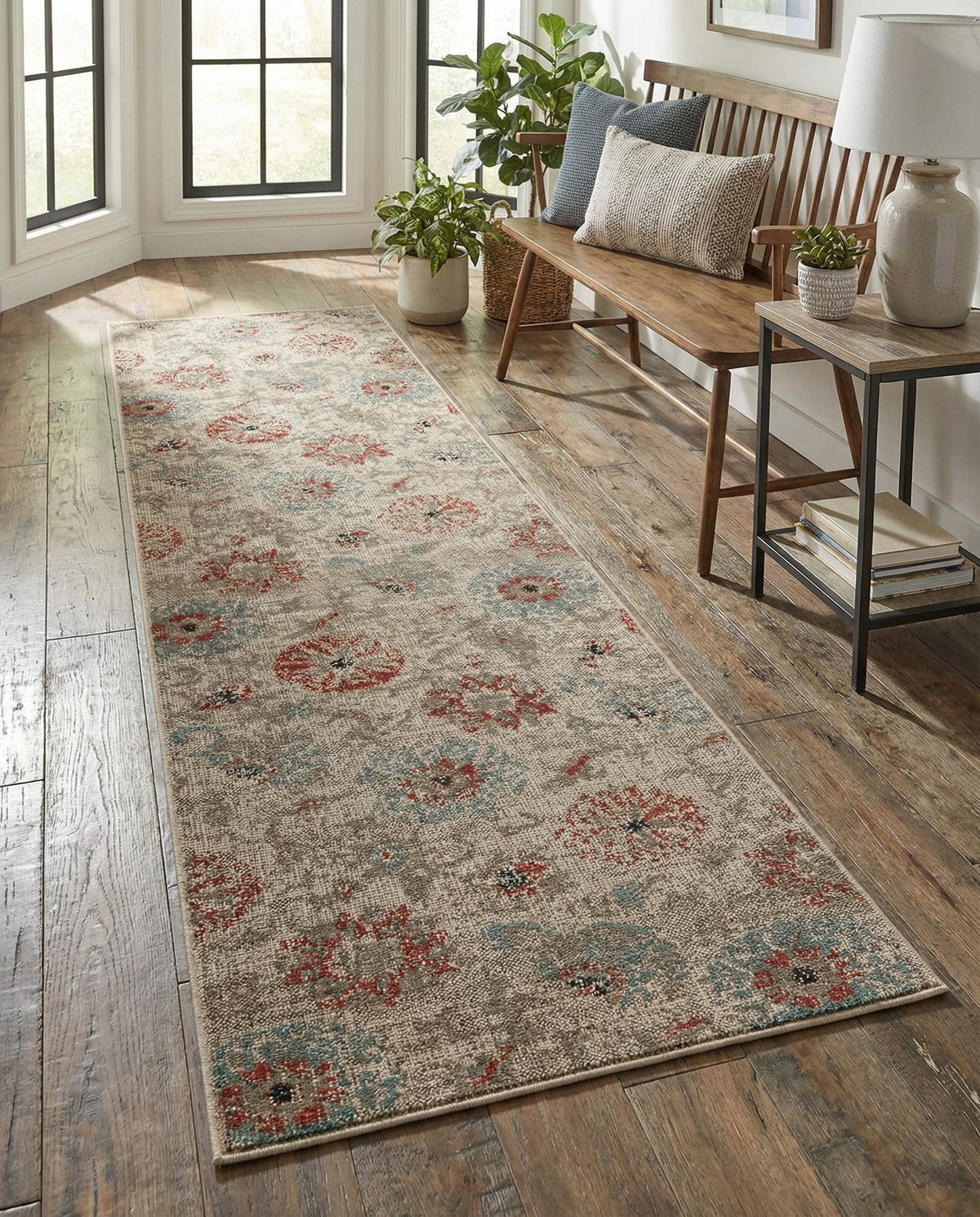 Seaside Blooms Collection Area Rug - Seychelles Runner Beige  lifestyle 54