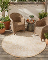 Tribal Terrace Treasures Collection Area Rug - Mayan Marina (Natural) Round Natural  lifestyle 25