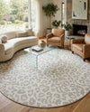 Savannah Escape Collection Area Rug -  Amazon (Ivory Gray) Round Ivory Gray  lifestyle 42