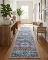 Baroque Era Collection Area Rug - Versailles (Blue Green) Runner Blue Green  lifestyle 56