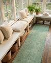 Berkshire Estate Collection Area Rug - Windsor (Green) Runner Green  lifestyle 61