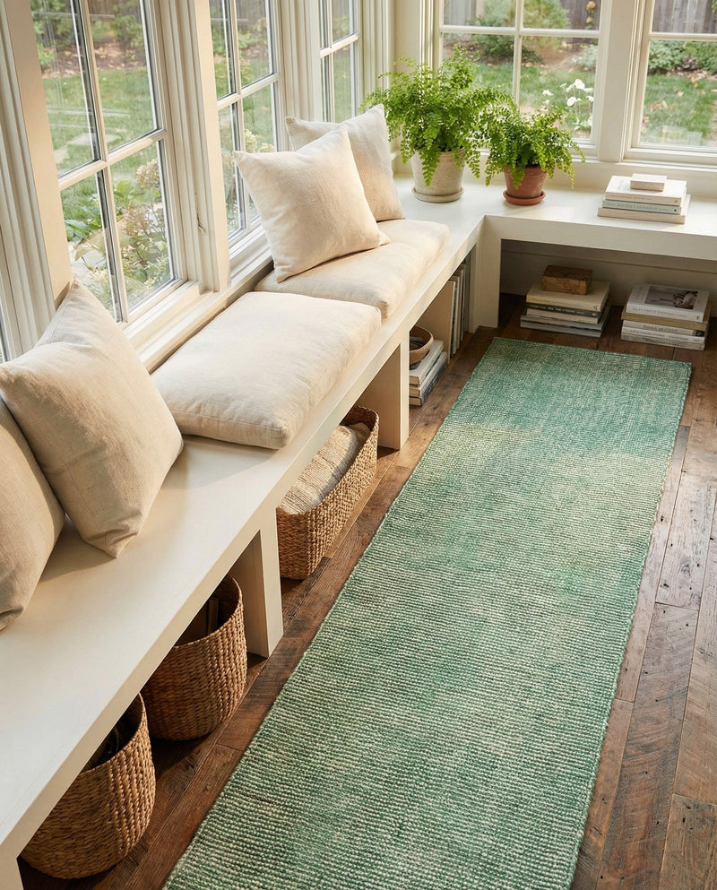 Berkshire Estate Collection Area Rug - Windsor (Green) Runner Green  lifestyle 61
