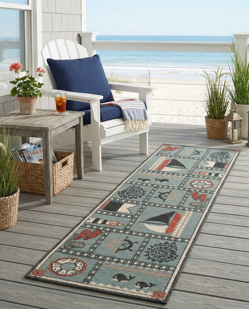Seaside Haven Rugs Collection Area Rug -  Anchorage Runner Blue  lifestyle 79