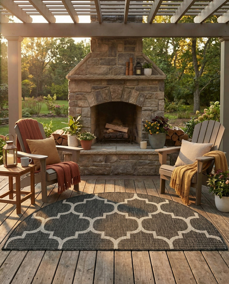 Savannah Pergola Collection Area Rug - Arbor (Black) Hearth Black  lifestyle 72