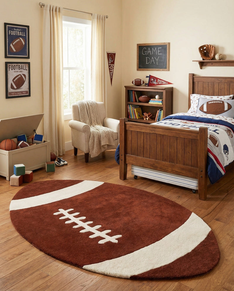 Whimsy Wonders Wool Collection Area Rug -  Forest Oval Brown  lifestyle 7