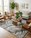 Seaside Blooms Collection Area Rug - Verdure (Charcoal) Rectangle Charcoal  lifestyle 5