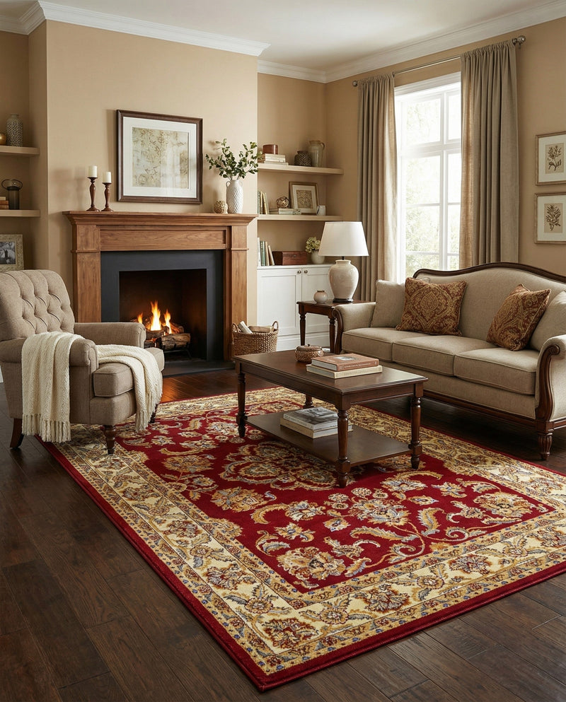 Jaipur Elegance Collection Area Rug -  Jantar Rectangle Red  lifestyle 13