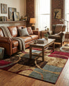 Bistro Lounge Collection Area Rug -  Ristretto Rectangle Multi  lifestyle 34