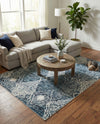 Aegean Elegance Washables Collection Area Rug -  Naxos Rectangle Navy Blue  lifestyle 24