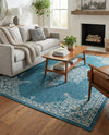 Patio Heritage Collection Area Rug -  Charleston (Teal) Rectangle Teal  lifestyle 12