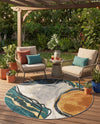 Urban Terrace Collection Area Rug -  Pavilion Round Multi  lifestyle 59