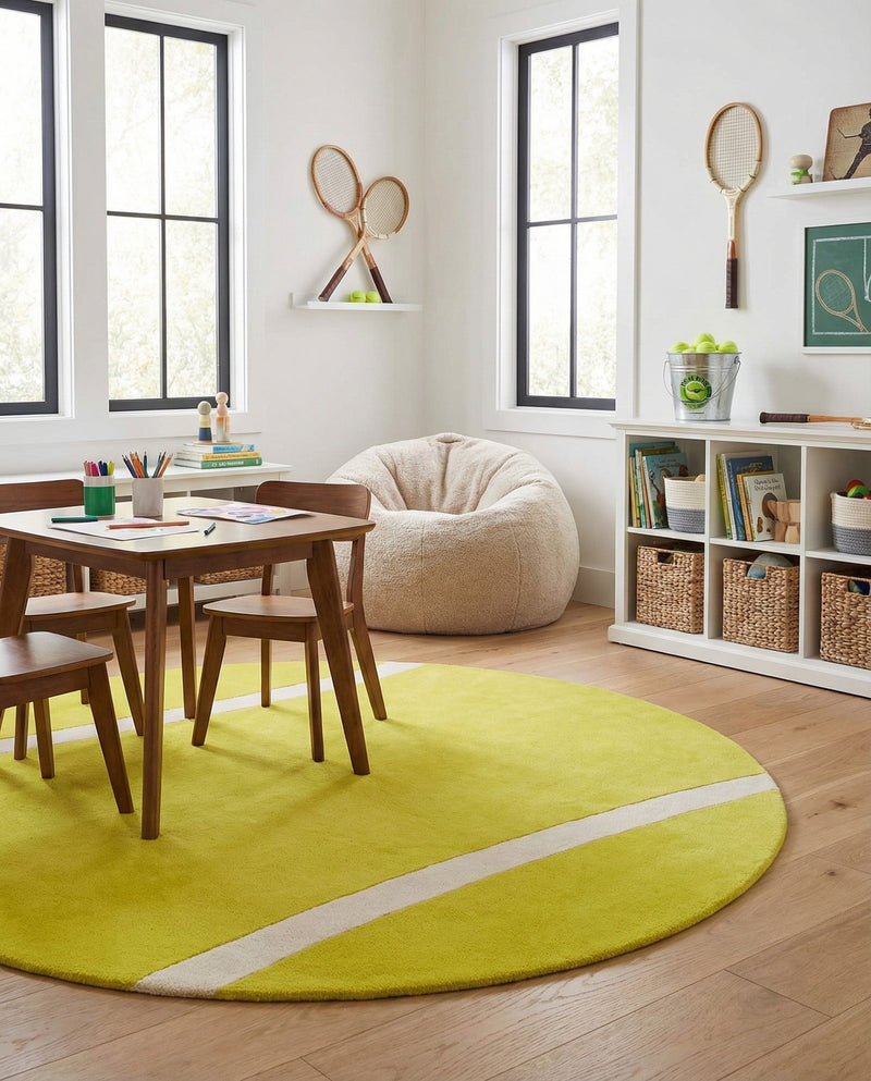Whimsy Wonders Wool Collection Area Rug -  Tundra Round Yellow  lifestyle 16