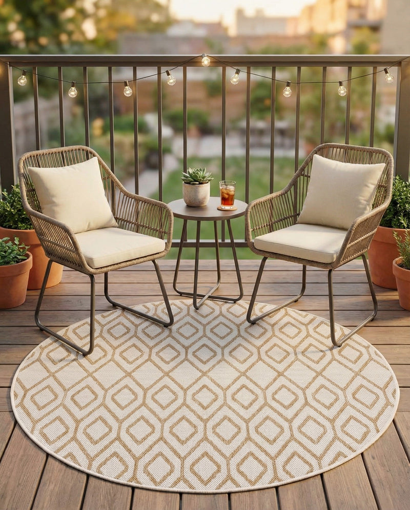 Urban Oasis Rugs Collection Area Rug -  Boulevard (Beige) Round Beige  lifestyle 35