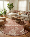 Desert Nomad Terrace Collection Area Rug - Sahara (Rust Red) Round Rust Red  lifestyle 62