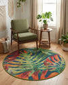 Coastal Terrace Collection Area Rug -  Pier Round Multi  lifestyle 74