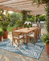 Seaside Blooms Collection Area Rug - Verdure (Teal) Rectangle Teal  lifestyle 30