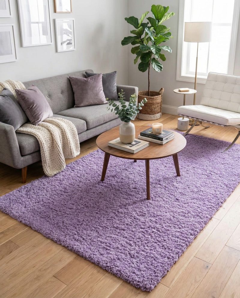 Plush Oasis Collection Area Rug - Serenity (Lilac) Rectangle Lilac  lifestyle 13