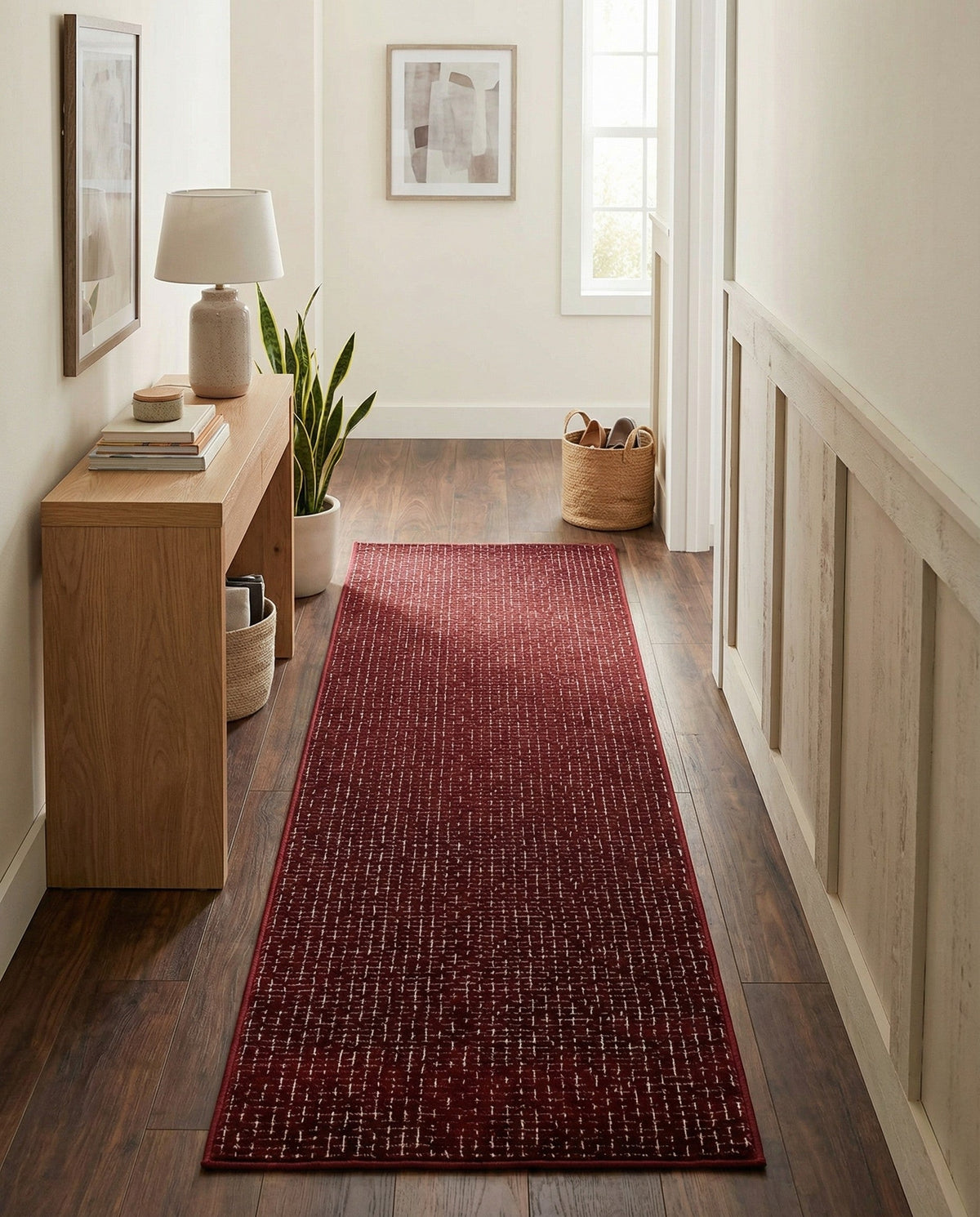 Aravalli Collection Area Rug -  Jaisalmer Runner Burgundy Red  lifestyle 196