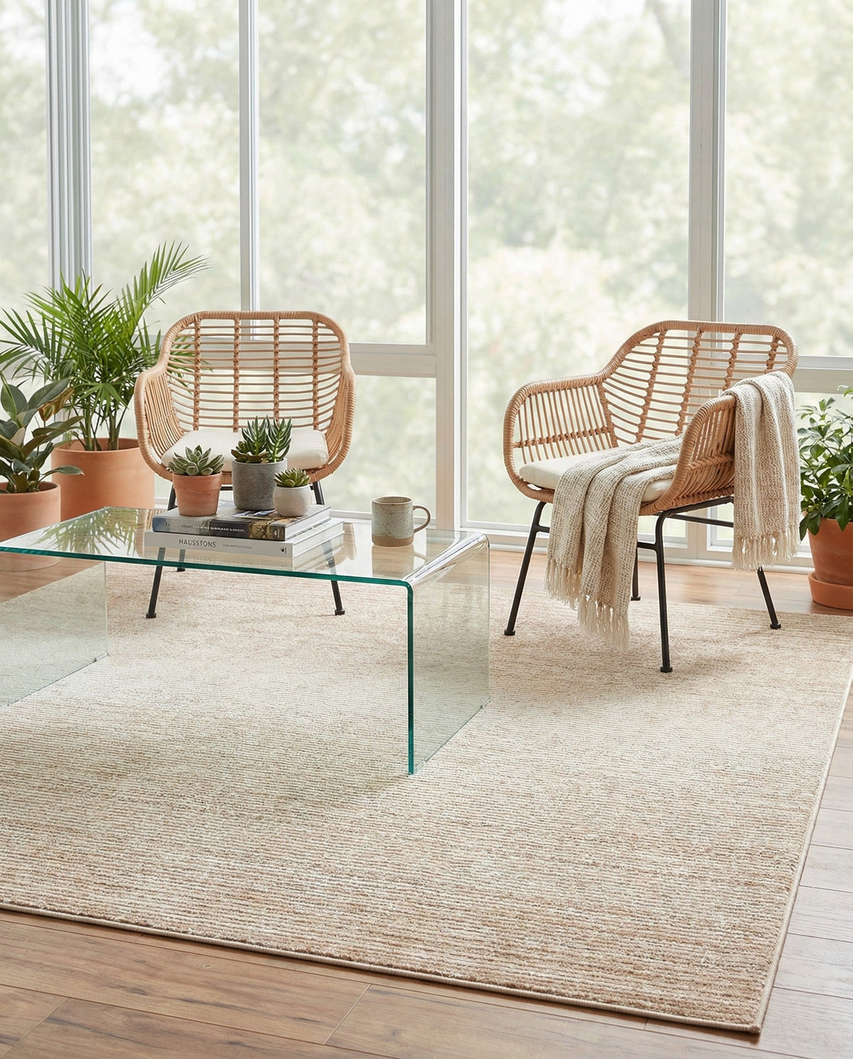 Jewel Oasis Collection Area Rug - Sapphire (Ivory) Square Ivory  lifestyle 125