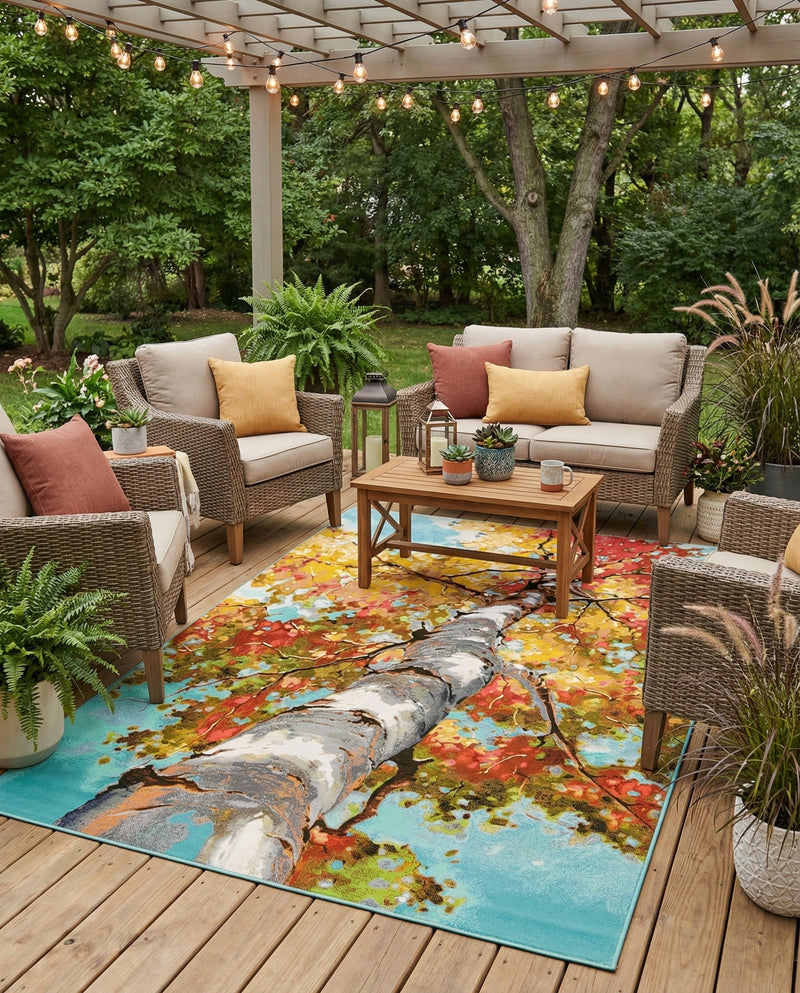 Seaside Blooms Collection Area Rug - Eden Rectangle Multi  lifestyle 22