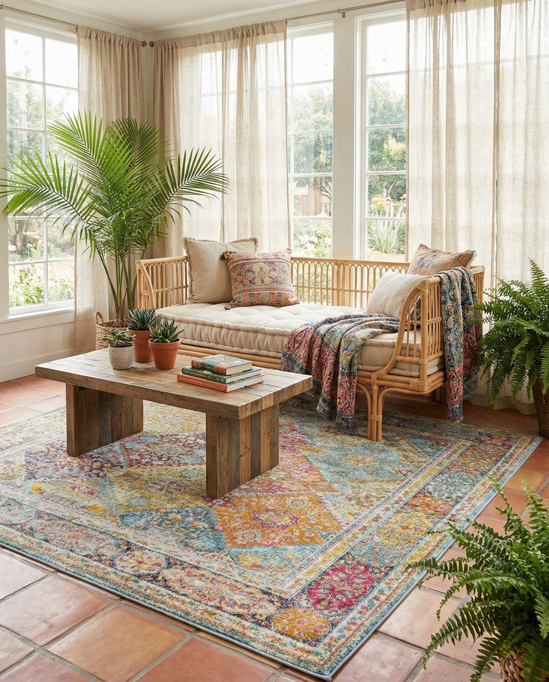 Caribbean Breeze Collection Area Rug -  Grenada Square Multi  lifestyle 53