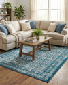 Geneva Terrace Collection Area Rug -  Nyon Rectangle Blue  lifestyle 18