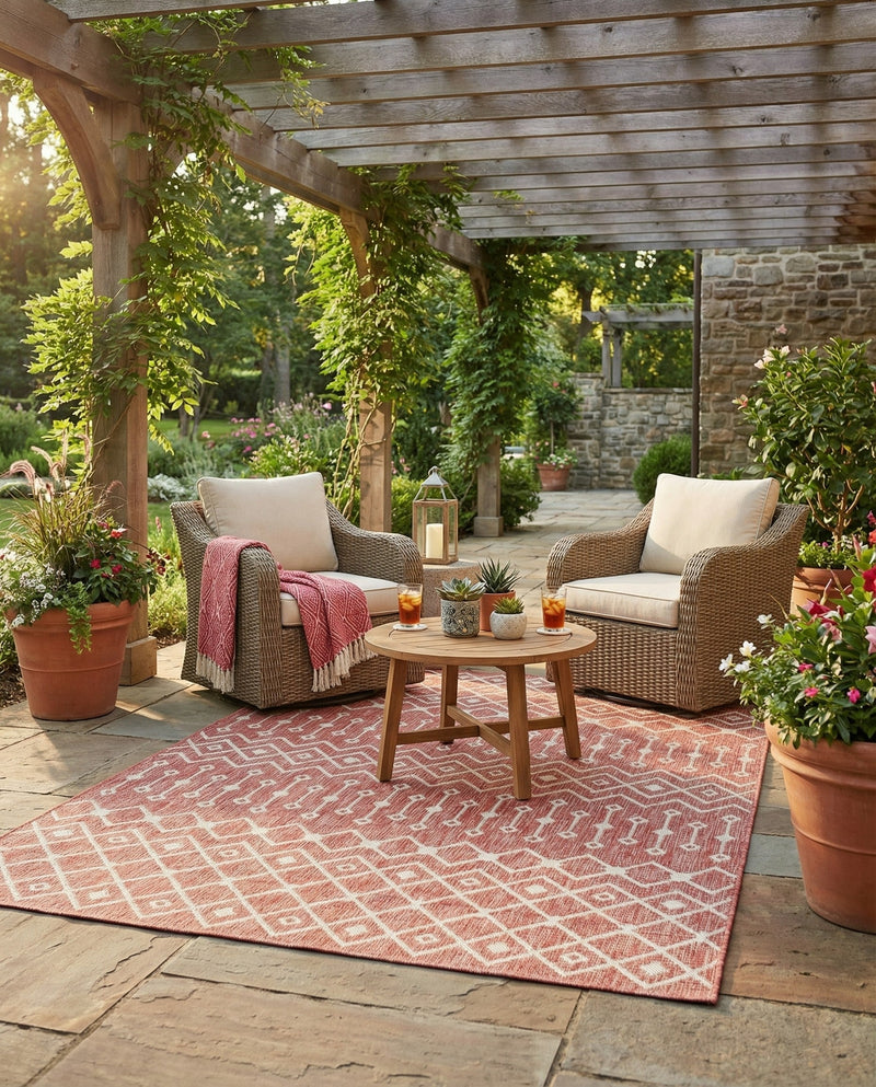 Savannah Pergola Collection Area Rug -  Pergola (Rust Red) Rectangle Rust Red  lifestyle 4