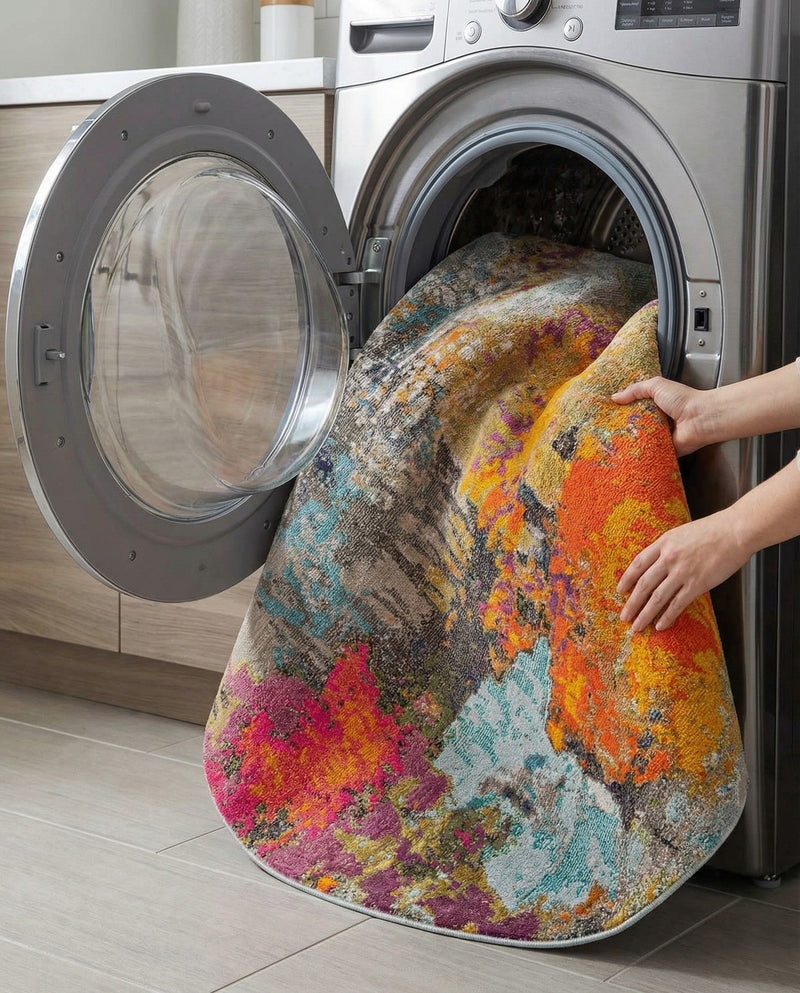 Colorburst Oasis Collection Area Rug -  Spectrum Round Multi  lifestyle 38