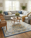 Savannah Series Collection Area Rug - Charleston (Sky blue) Square Sky blue  lifestyle 28