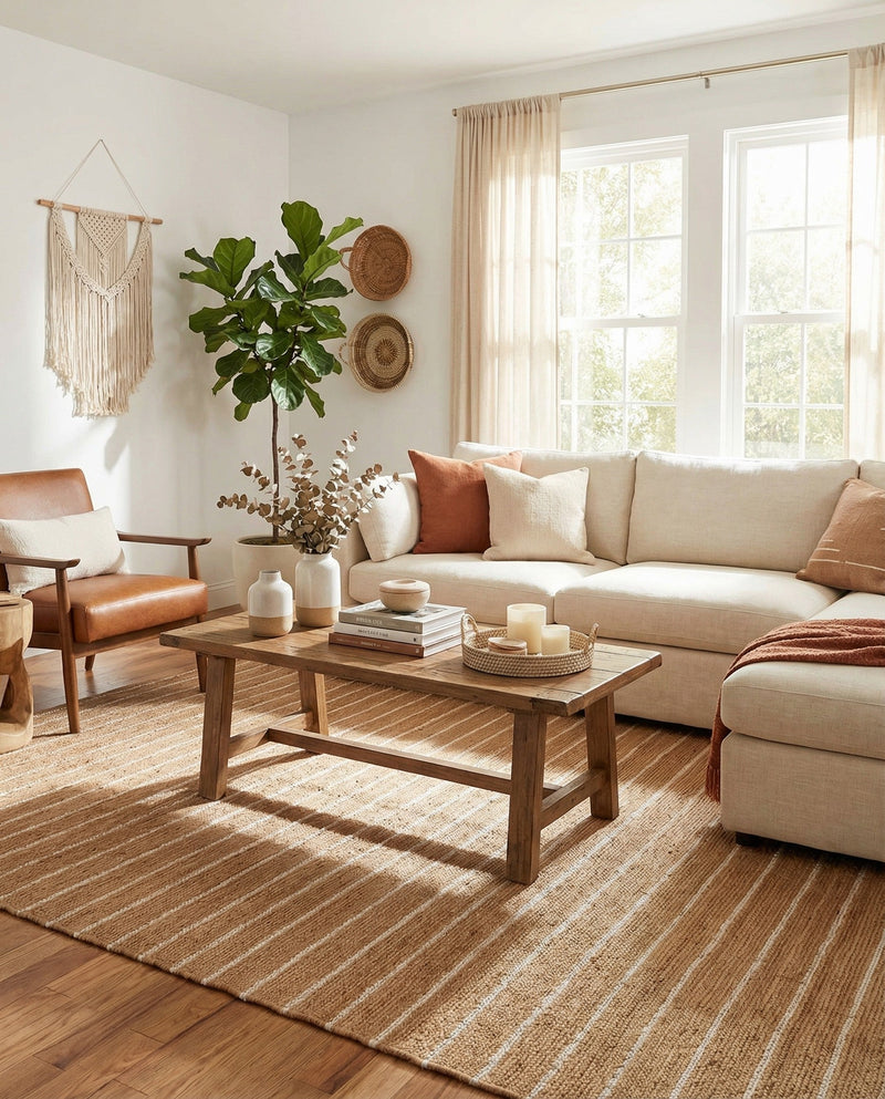 Sequoia Handwoven Jute Collection Area Rug - Briarwood Rectangle Natural  lifestyle 19