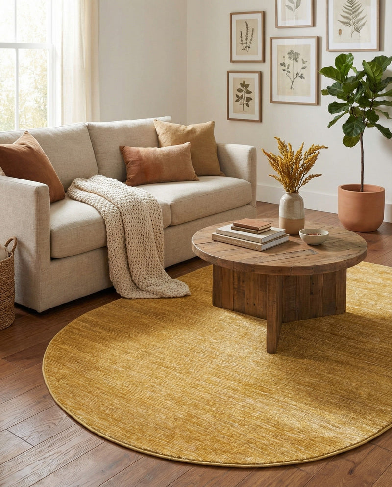Bloomsbury Elegance Collection Area Rug -  Kensington (Yellow) Oval Yellow  lifestyle 32