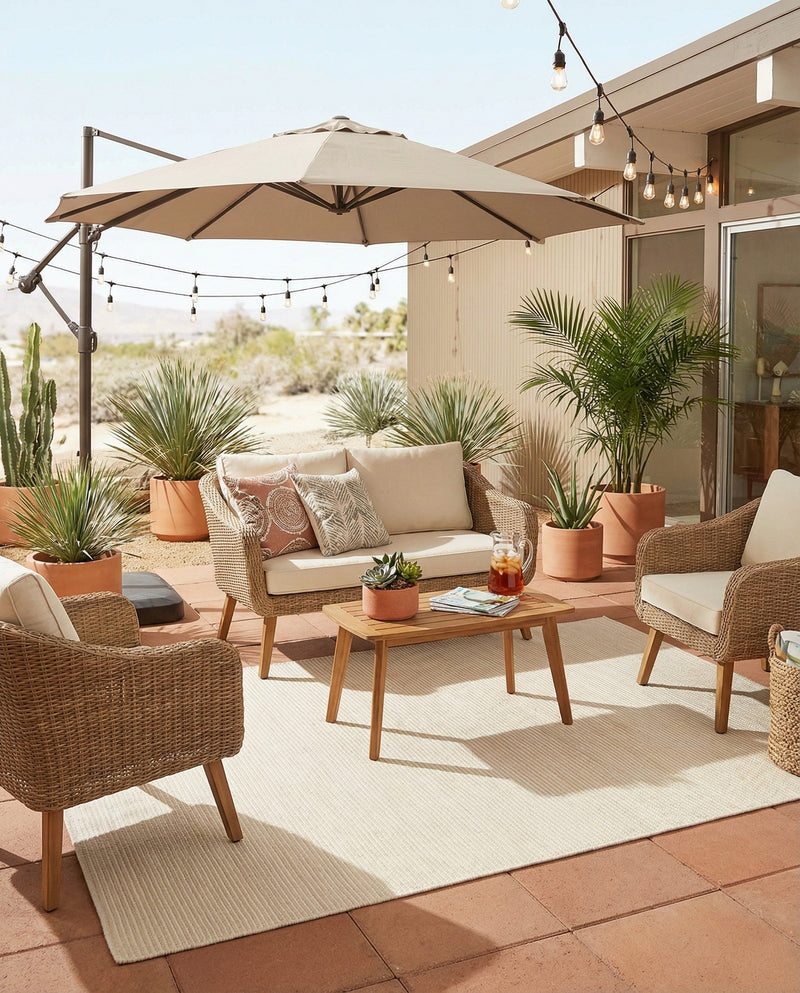 Jill Zarin Sedona Oasis Outdoor Collection Area Rug - Coconino (Pebble Stones) Rectangle Pebble Stones  lifestyle 20