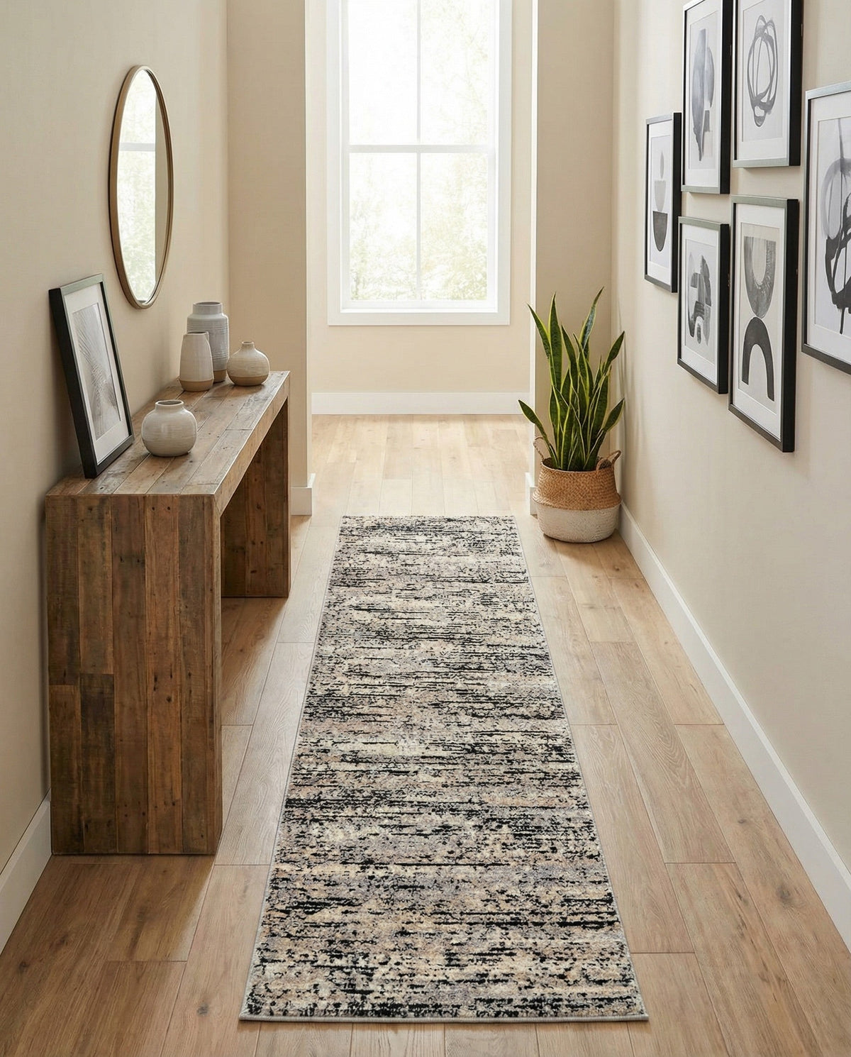 Santa Fe Trails Collection Area Rug -  Chaparral Runner Gray  lifestyle 66