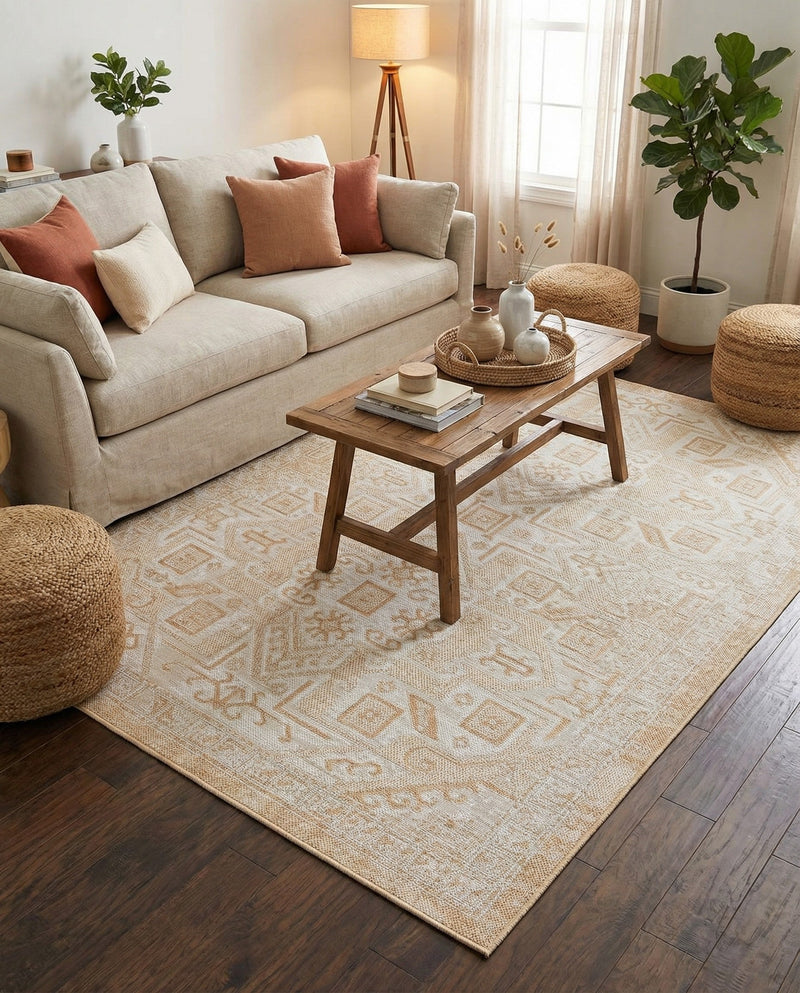 Tribal Terrace Treasures Collection Area Rug - Mayan Marina (Natural) Rectangle Natural  lifestyle 5