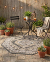 Patio Heritage Collection Area Rug -  Augusta (Charcoal) Octagon Charcoal  lifestyle 72