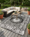 Patio Heritage Collection Area Rug -  Lafayette (Black and White) Rectangle Black and White  lifestyle 8