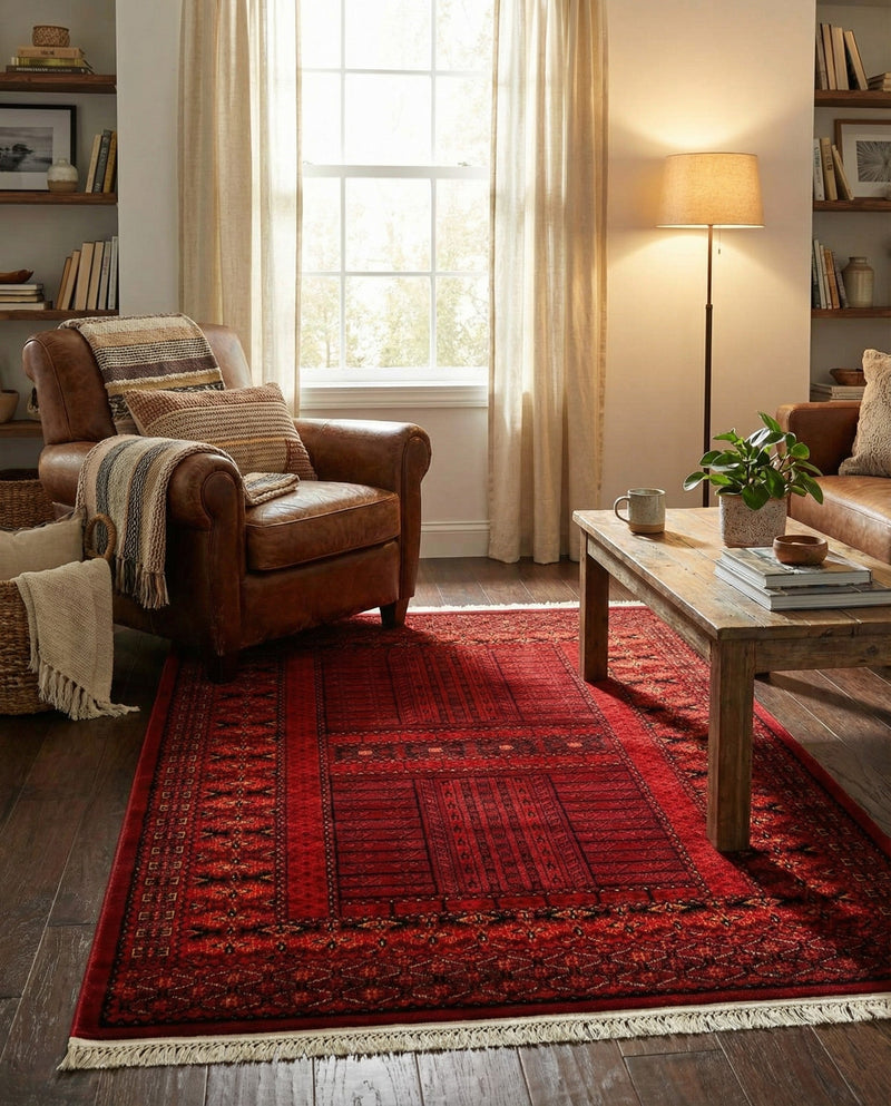 Samarkand Elegance Collection Area Rug -  Ark Rectangle Red  lifestyle 22