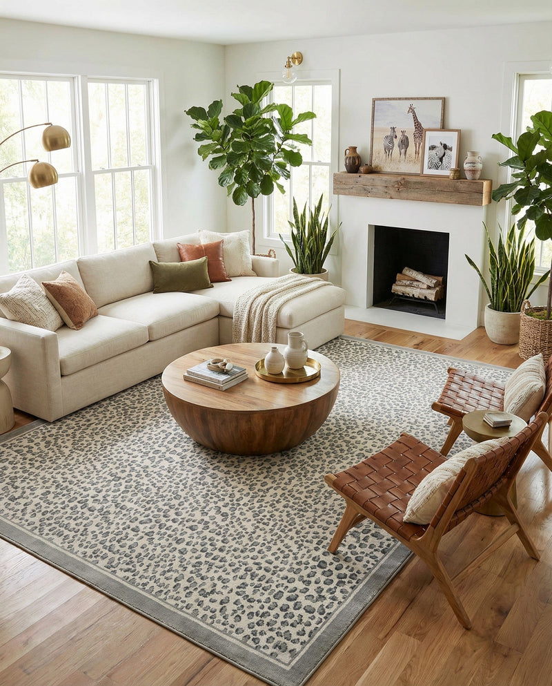 Savannah Sojourn Collection Area Rug - Serengeti Rectangle Gray  lifestyle 45