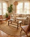 Woven Seaside Jute Collection Area Rug - Varadero Oval Natural  lifestyle 36