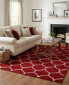 Trellis Mosaic Collection Area Rug -  Pergolatown (Red) Rectangle Red  lifestyle 7
