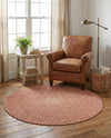 Highland Woven Jute Collection Area Rug - Glenmore (Rust Red) Round Rust Red  lifestyle 47