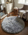 Lambskin Haven Collection Area Rug - Fleeceville Round Gray  lifestyle 40