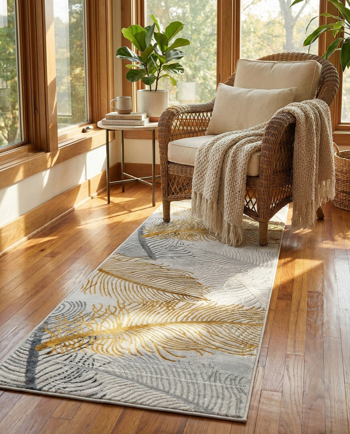 Bloomsbury Elegance Collection Area Rug -  Westminster Runner Yellow Gray  lifestyle 122