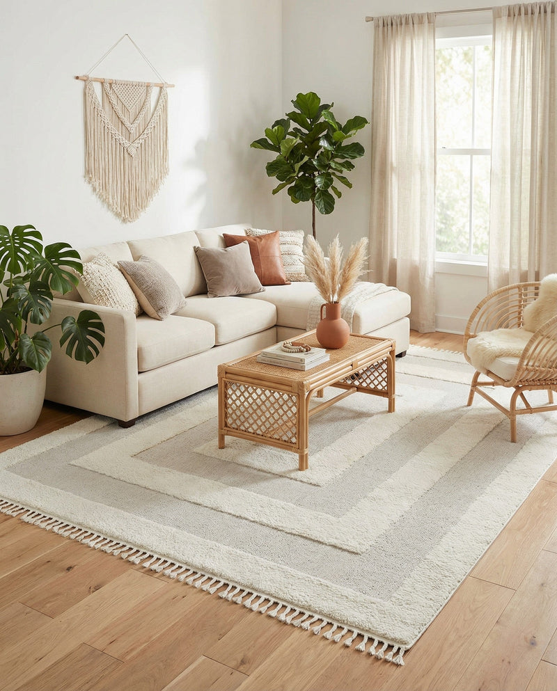 Sahara Chic Collection Area Rug -  Casablanca Rectangle Ivory  lifestyle 13